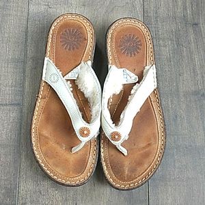 UGG SHEARLING FLIP FLOPS WOMANS 7